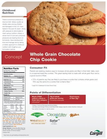 Whole Grain Chocolate Chip Cookie Concept - Cargill Foods