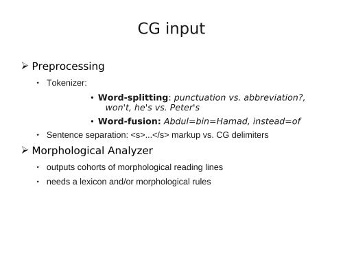 On how to write rules in Constraint Grammar (CG-3) - VISL