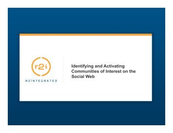 Identifying and Activating Communities of Interest on the ... - AMADC