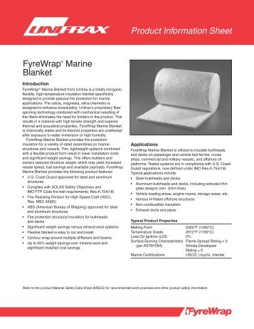 FyreWrapÂ® Marine Blanket (PDF) - Unifrax