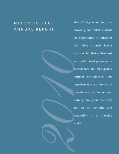 Annual Report 2010 - Mercy College