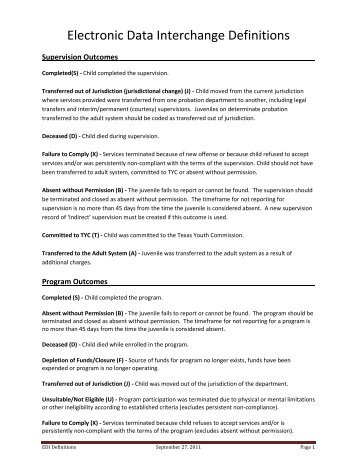 Electronic Data Interchange Definitions - Texas Juvenile Justice ...