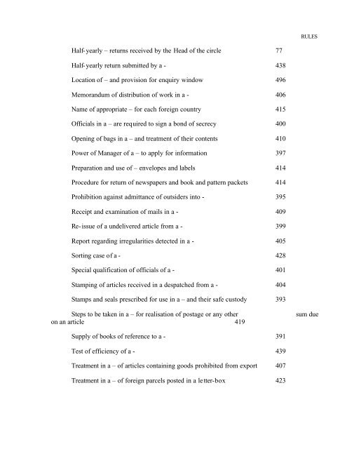 Postal Manual Vol. VIII - India Post