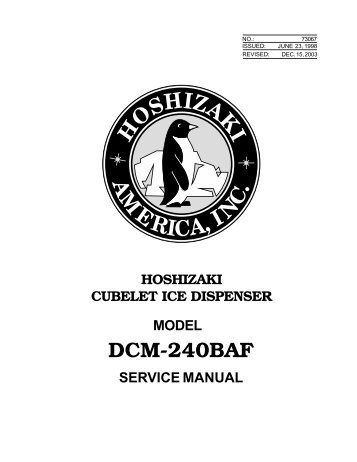 DCM-240BAF - Hoshizaki America, Inc.