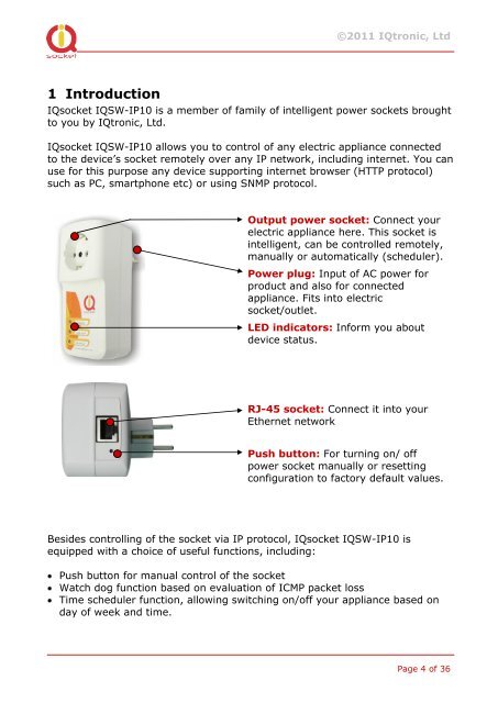 User Guide IQSocket IQSW-IP10