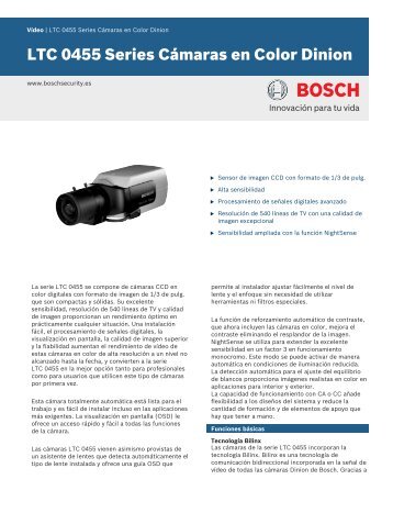 LTC 0455 Series CÃ¡maras en Color Dinion - Bosch Security Systems