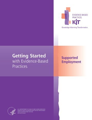 Supported Employment: Getting Started with ... - SAMHSA Store