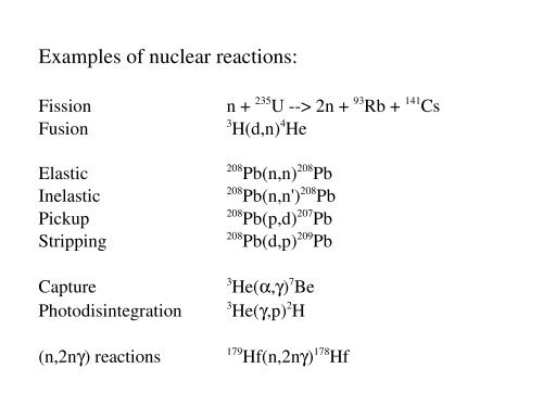 Introduction to Nuclear reactions