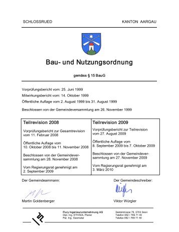 Bau und Nutzungsordnung - Gemeinde Schlossrued