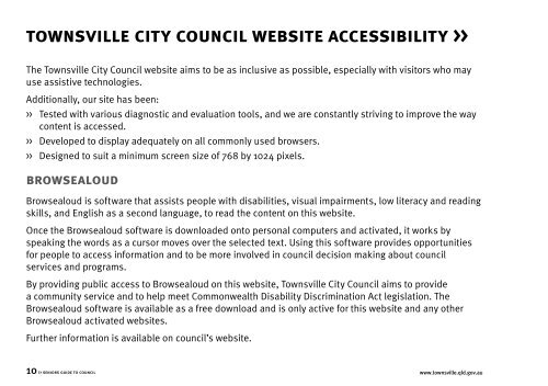 Townsville City Council's Seniors Guide to Council