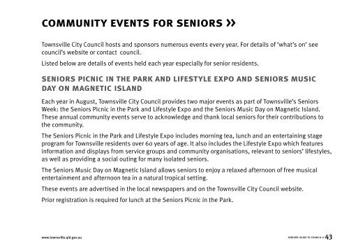 Townsville City Council's Seniors Guide to Council