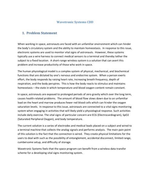 how to write statement of the problem in capstone project