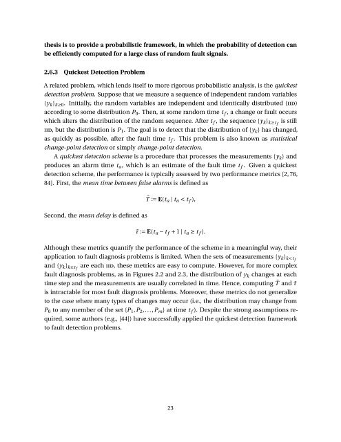 Probabilistic Performance Analysis of Fault Diagnosis Schemes