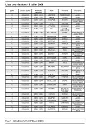 Liste des rÃ©sultats - 8 juillet 2008 - CollÃ¨ge Jean-Vilar