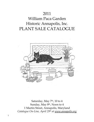 PLANT SALE CATALOGUE - Historic Annapolis Foundation