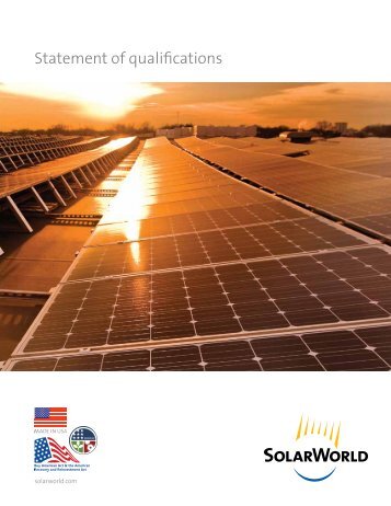 Statement of Qualifications from SolarWorld Americas LLC - NFMT