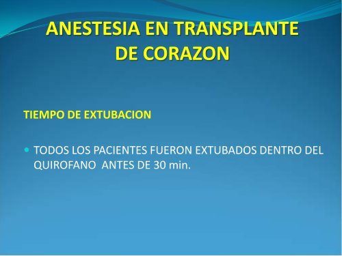 anestesia en transplante de corazon