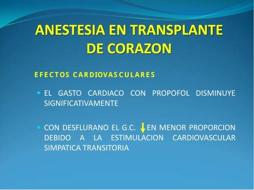 anestesia en transplante de corazon