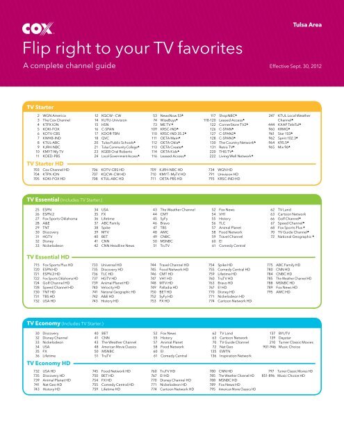 Channel Lineup - Cox Communications