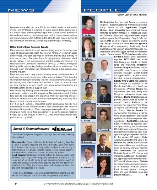 Sound and Communications - February 2008 Issue