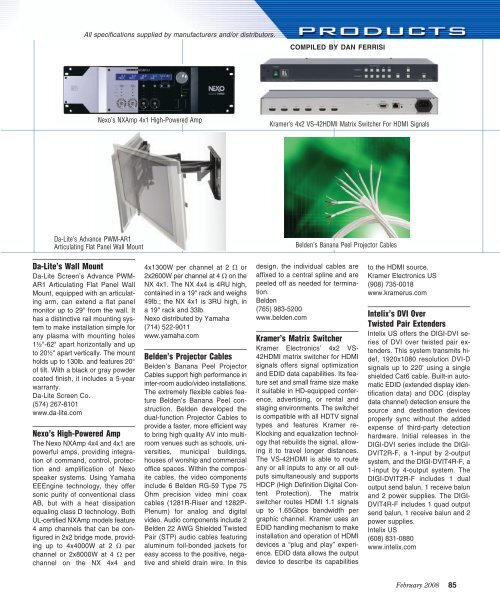 Sound and Communications - February 2008 Issue