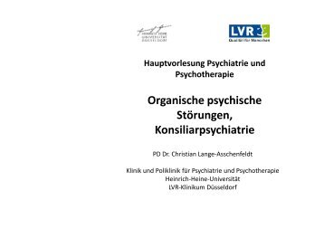 Organische psychische Störungen - LVR-Klinikum Düsseldorf