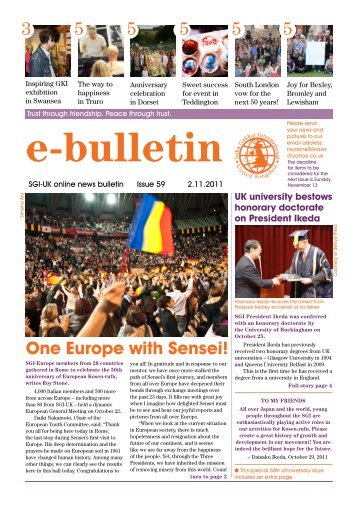 One Europe with Sensei! - SGI-UK E-Bulletin and Podcast