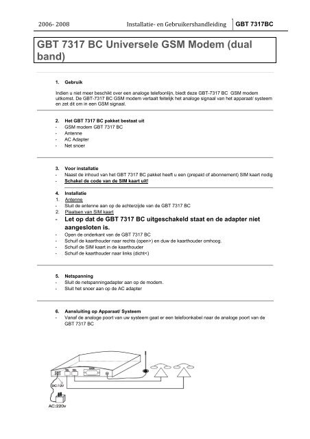 GBT 7317 BC Universele GSM Modem - De Beveiligingswinkel