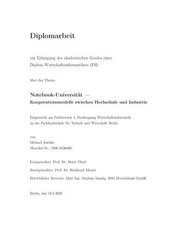 Notebook-Universität - Wirtschaftsinformatik HTW Berlin