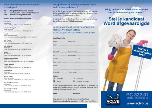 stel je kandidaat voor de sociale verkiezingen 2012 - Aclvb