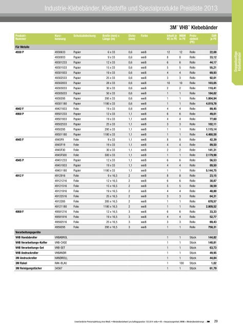 3M Preisliste 2013 - Winterhalder Selbstklebetechnik GmbH