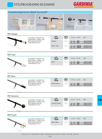 STILPROGRAMM Ã13/16MM - Gardinia