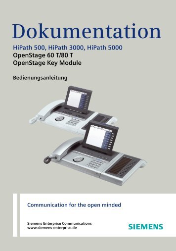 Bedienungsanleitung OpenStage 60-80 T HP3000-HP5000