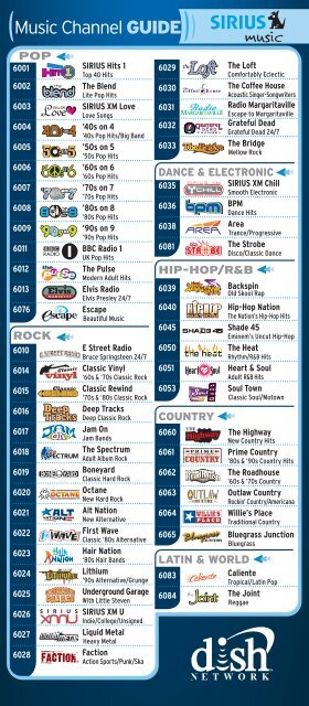 Sirius Channel Guide Dish Network