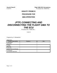 Connecting And Disconnecting The Flight Gma To ... - Gravity Probe B