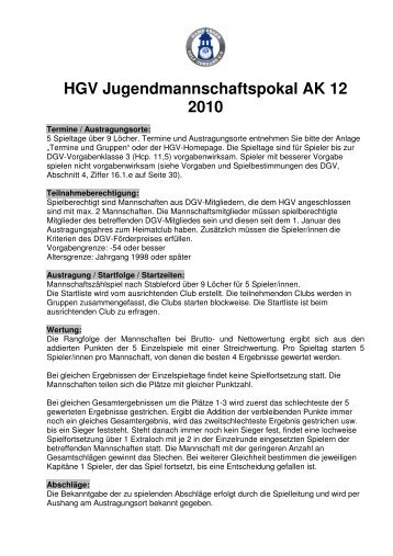 HGV Jugendmannschaftspokal AK 12 2010 -  Hamburger Golf ...
