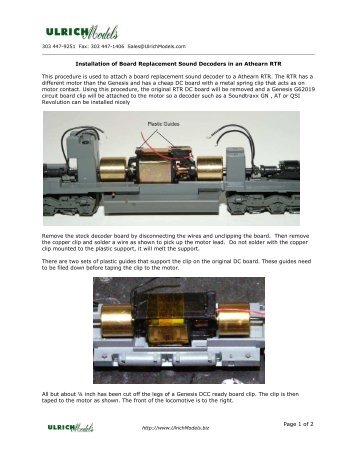 Page 1 of 2 Installation of Board Replacement ... - Ulrich Models