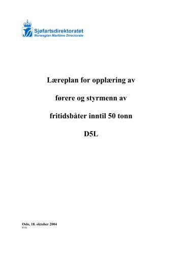 LÃ¦replan for D5L - SjÃ¸fartsdirektoratet