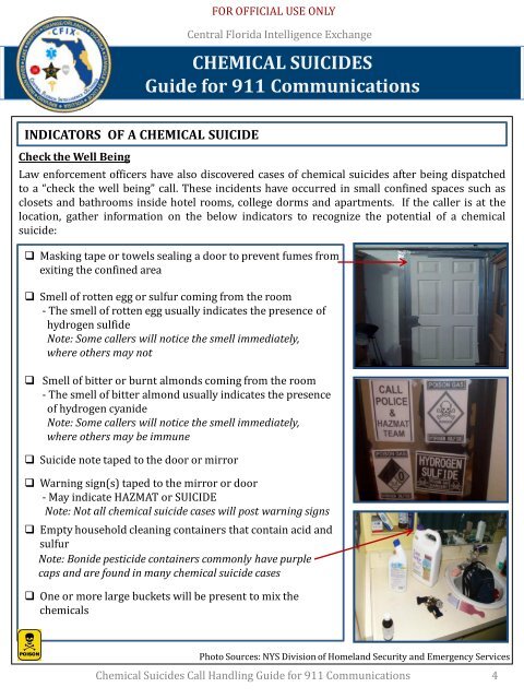 CHEMICAL SUICIDES - Hazmat Fusion Center