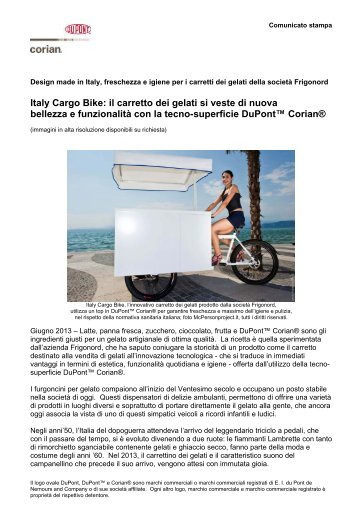 Italy Cargo Bike: il carretto dei gelati si veste di ... - Comunicati.net