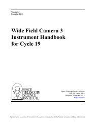 Wide Field Camera 3 Instrument Handbook for Cycle 19 - Space ...