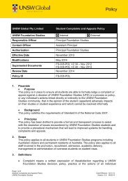 Complaints and Appeals Policy and Procedure - UNSW Global Pty ...