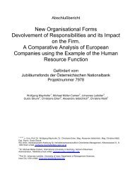 New Organisational Forms Devolvement of Responsibilities and its ...