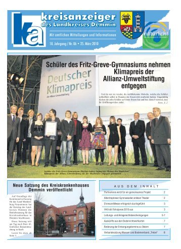 SchÃ¼ler des Fritz-Greve-Gymnasiums nehmen Klimapreis der ...