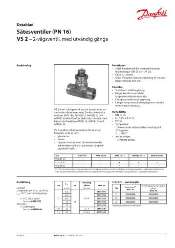 VS2, 2-vÃ¤gsventil - Danfoss VÃ¤rme