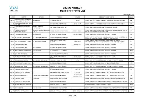 Marine Reference List 31.01.13 - Viking Airtech