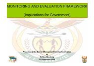 MONITORING AND EVALUATION FRAMEWORK ... - The Presidency