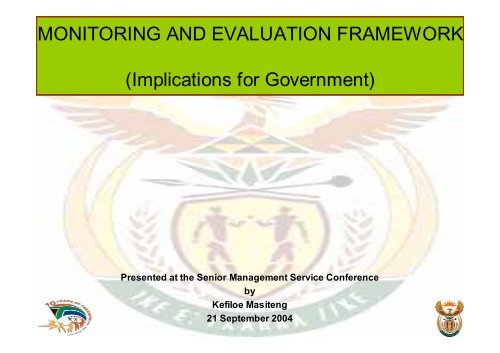 Monitoring And Evaluation Framework The Presidency