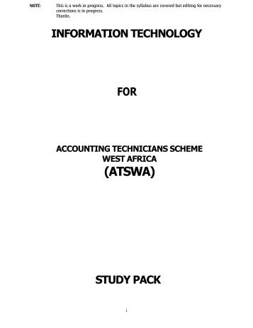 ATSWA Study Pack - Information Technology - The Institute of ...