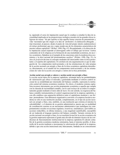 modernidad y subjetividad en lasociologia de max weber - UCES